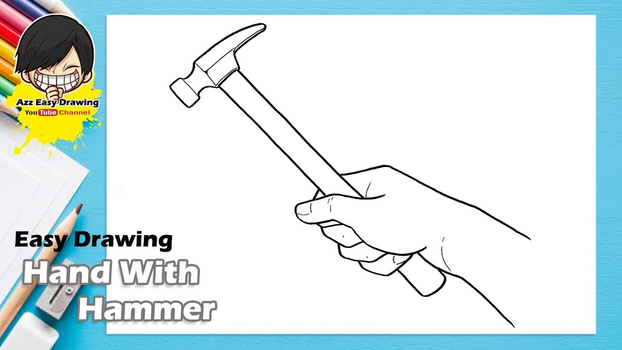 Easy Drawing Hand with Hammer