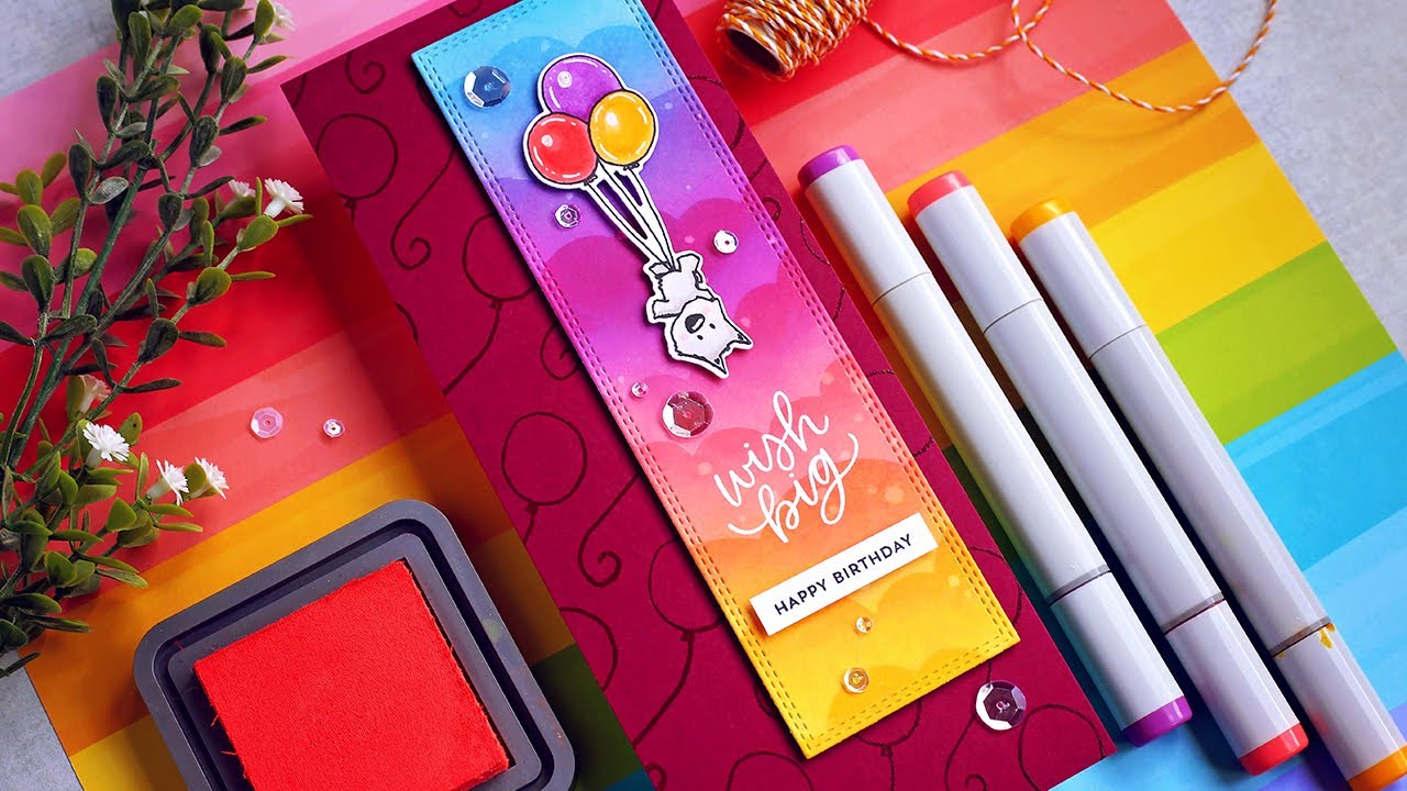 Wish Big | Birthday Slimline Card
