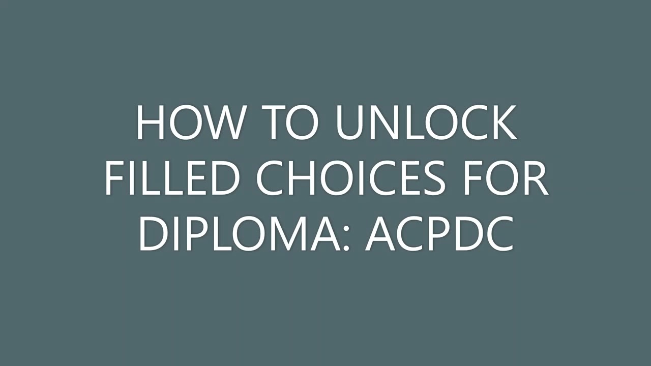 Choice Locking and Unlocking ACPDC