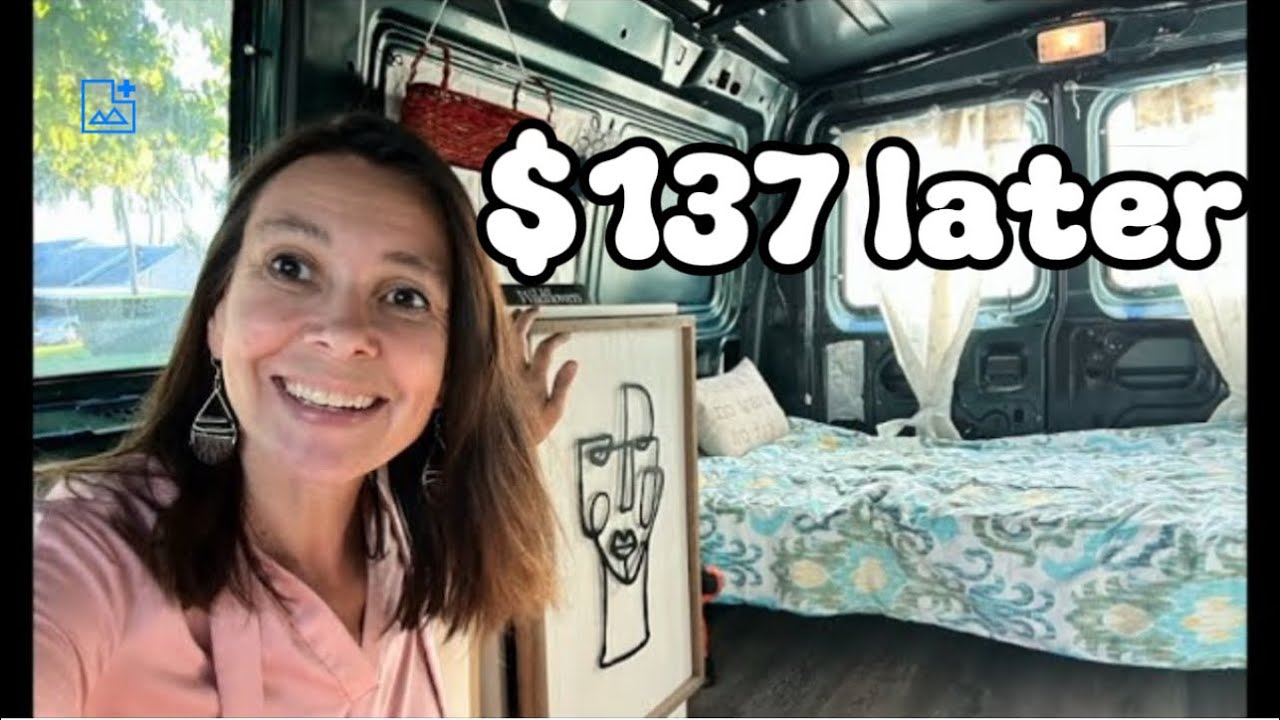 Furnished Van for $137 Using Thrift Curb Finds, recycled items and a hamster cage.