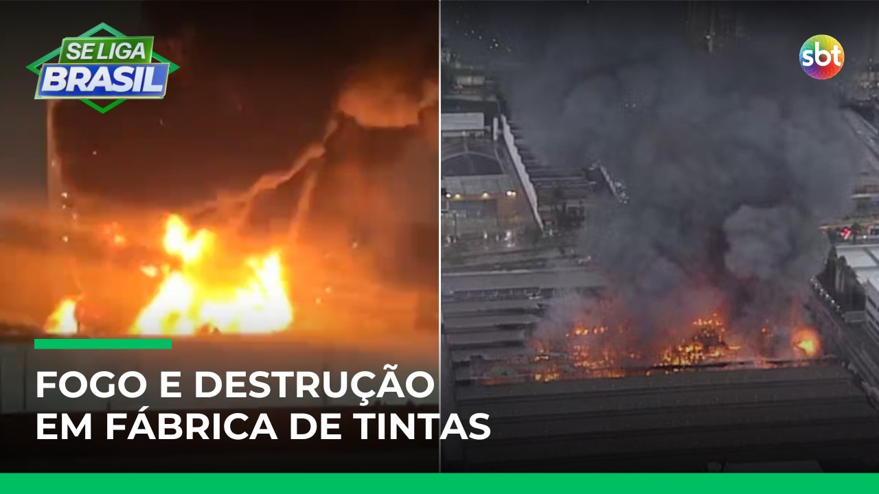 Inc&ecirc;ndio de grandes propor&ccedil;&otilde;es atinge f&aacute;brica de tintas em Diadema, no ABC Paulista | #SeLigaBrasil