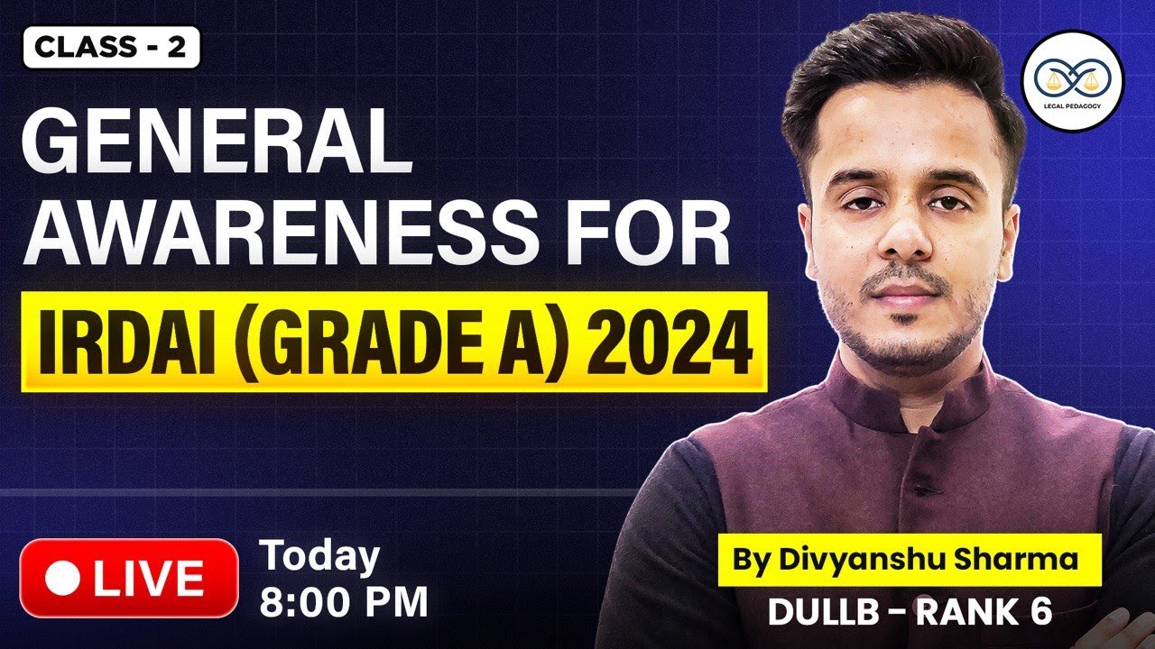 General Awareness for IRDAI | IRDAI GRADE A 2024 | IRDAI GRADE A Exam