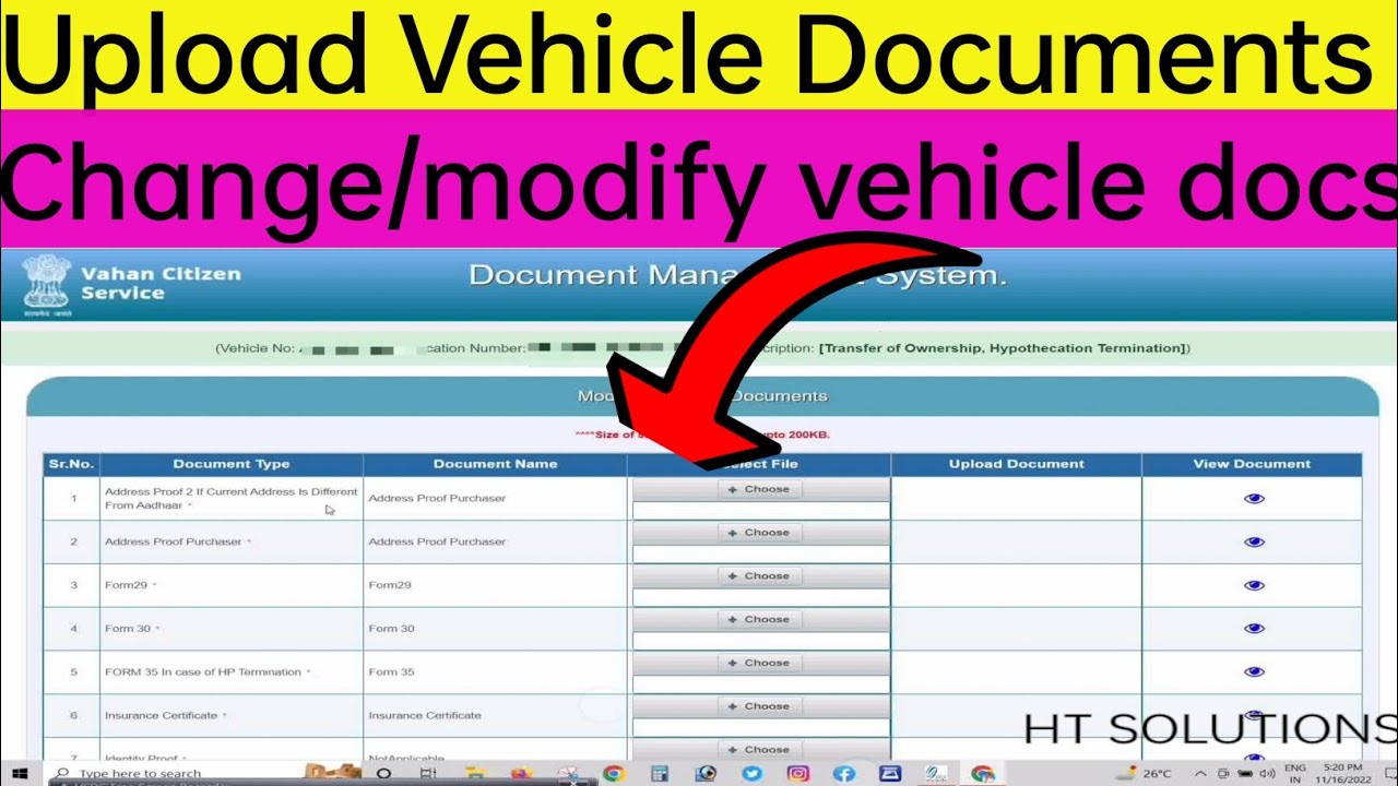 How to uplaod vehicle documents online: Re-upload/modify vehicle documents: change vehicle documents
