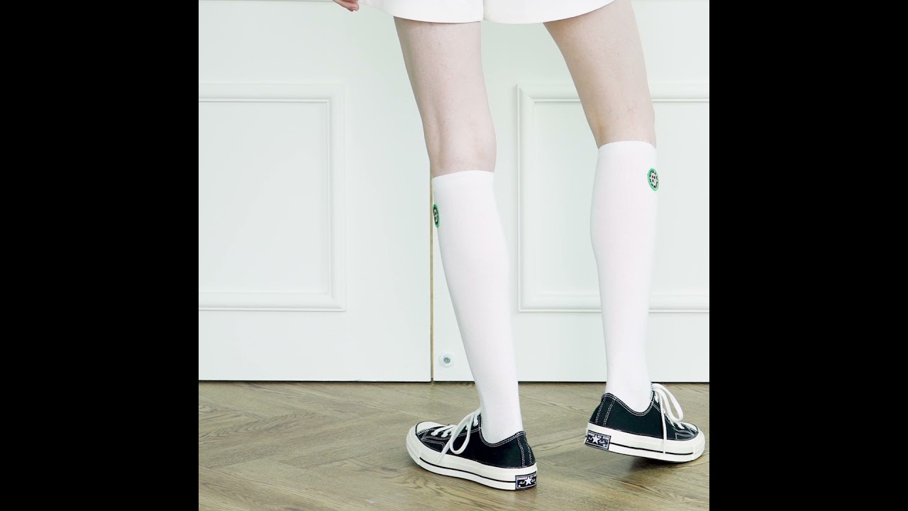 Logo Knee Socks White