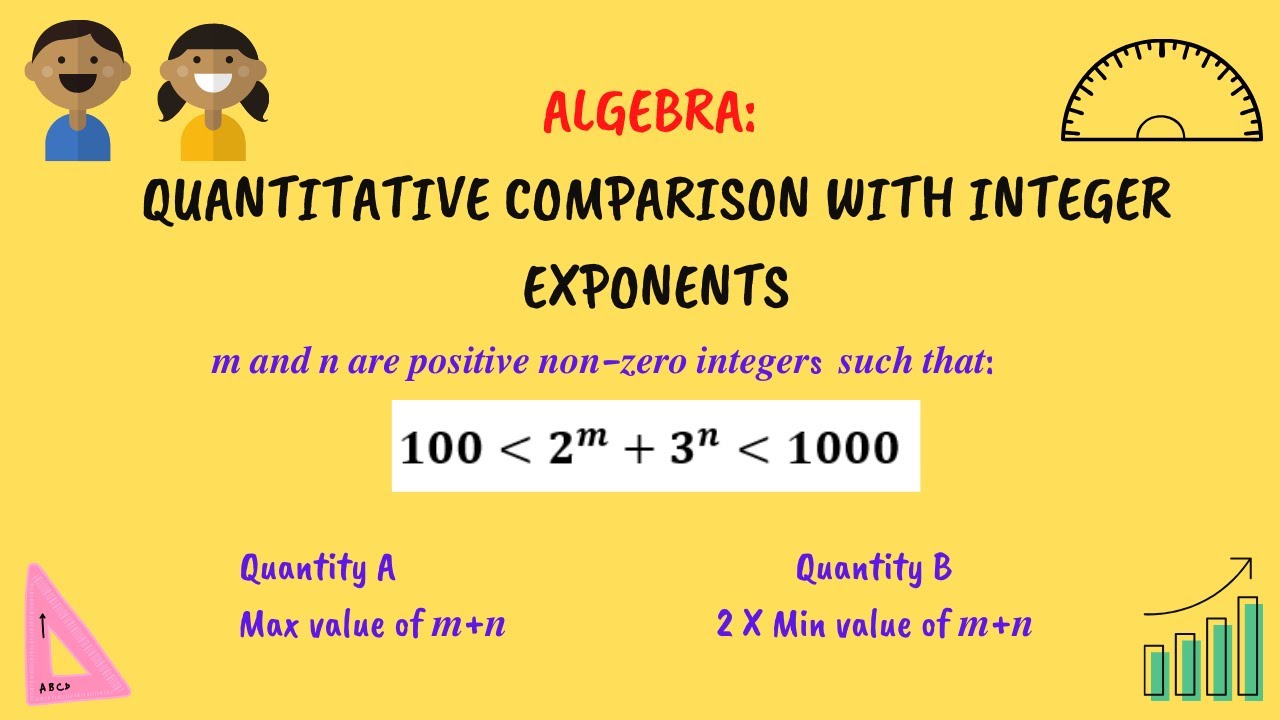 Algebra | Quantitative comparison problem on inequalities with integer exponents | GRE, GMAT, SAT,