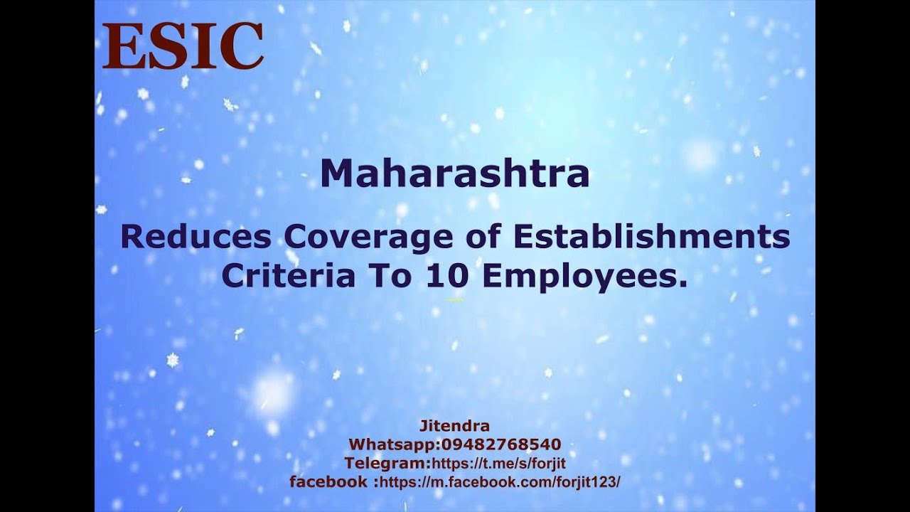 E Maharastra notifies ESIC Coverage on 10 Employees