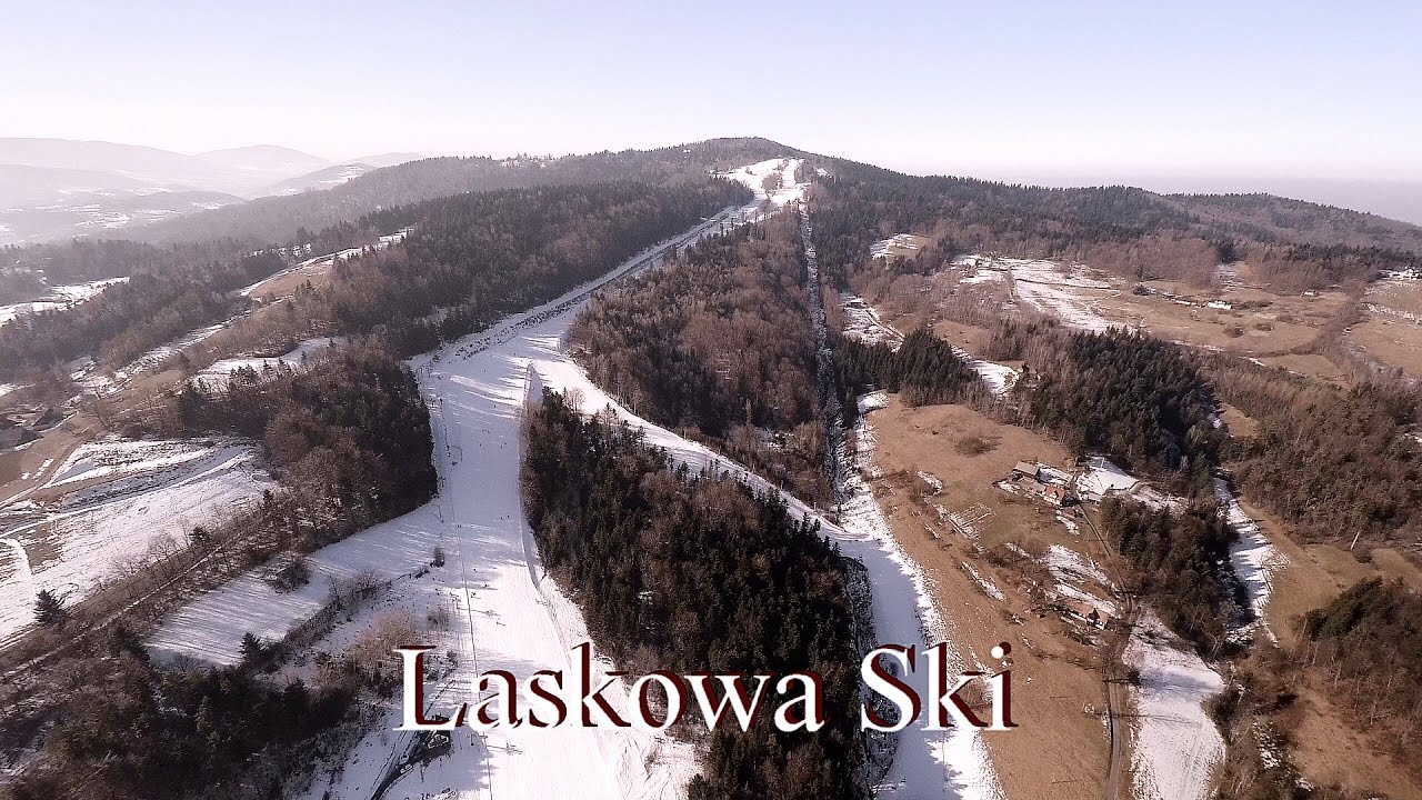 Laskowa Ski - LaskowaSki - widok na stok z drona DJI Phantom GoPro 4 Black