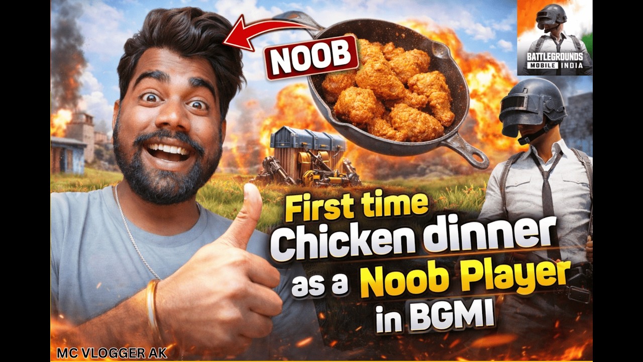 My First Chicken Dinner in BGMI as a NOOB PLAYER |  BGMI GAMEPLAY | MC VLOGGER AK | #bgmi #gameplay