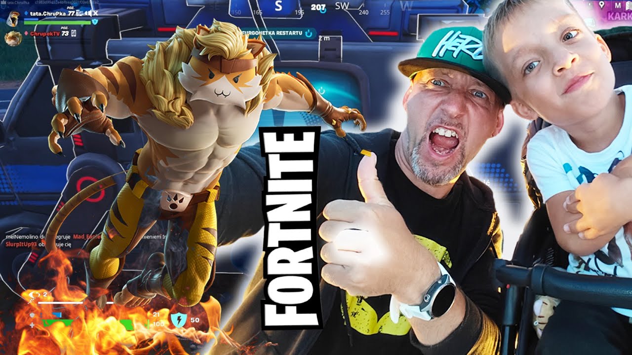 Fortnite z Chrupkiem i Tatą | Szalone Pościgi, Zabawne Dialogi i Mega Śmiech!