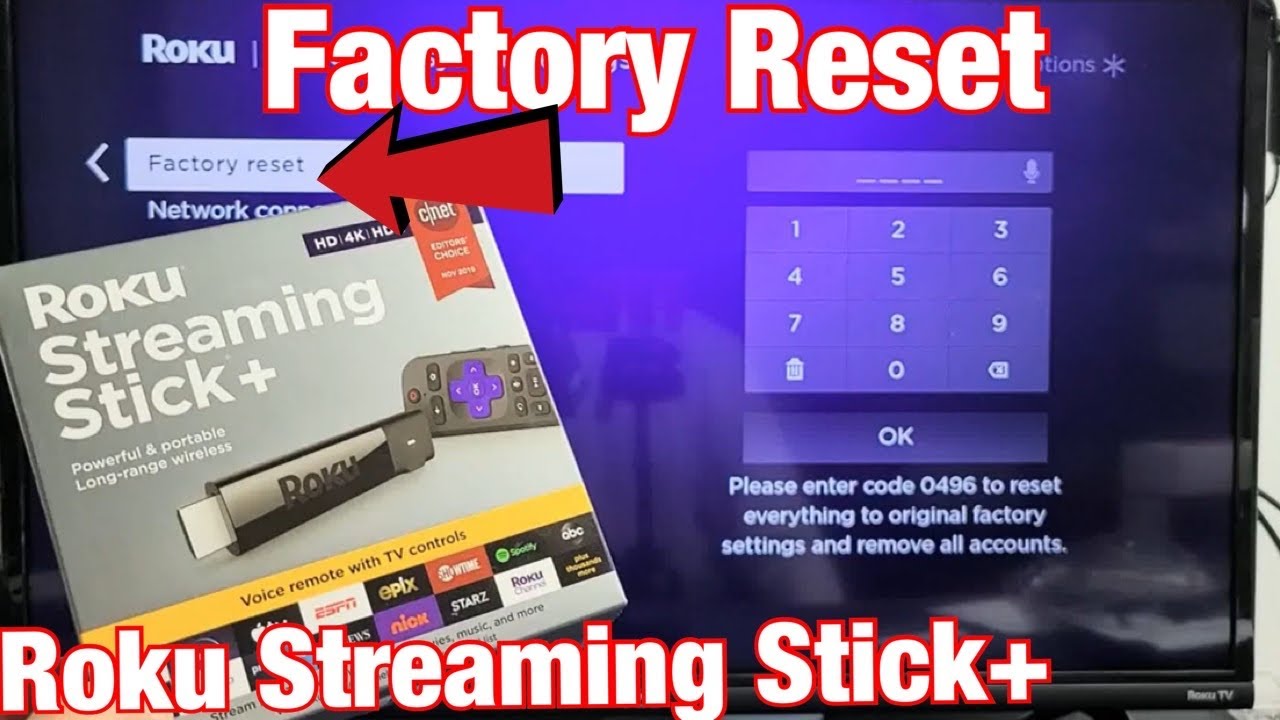 How to Factory Reset Roku Streaming Stick Plus (Stick+) Back to Factory Defaults
