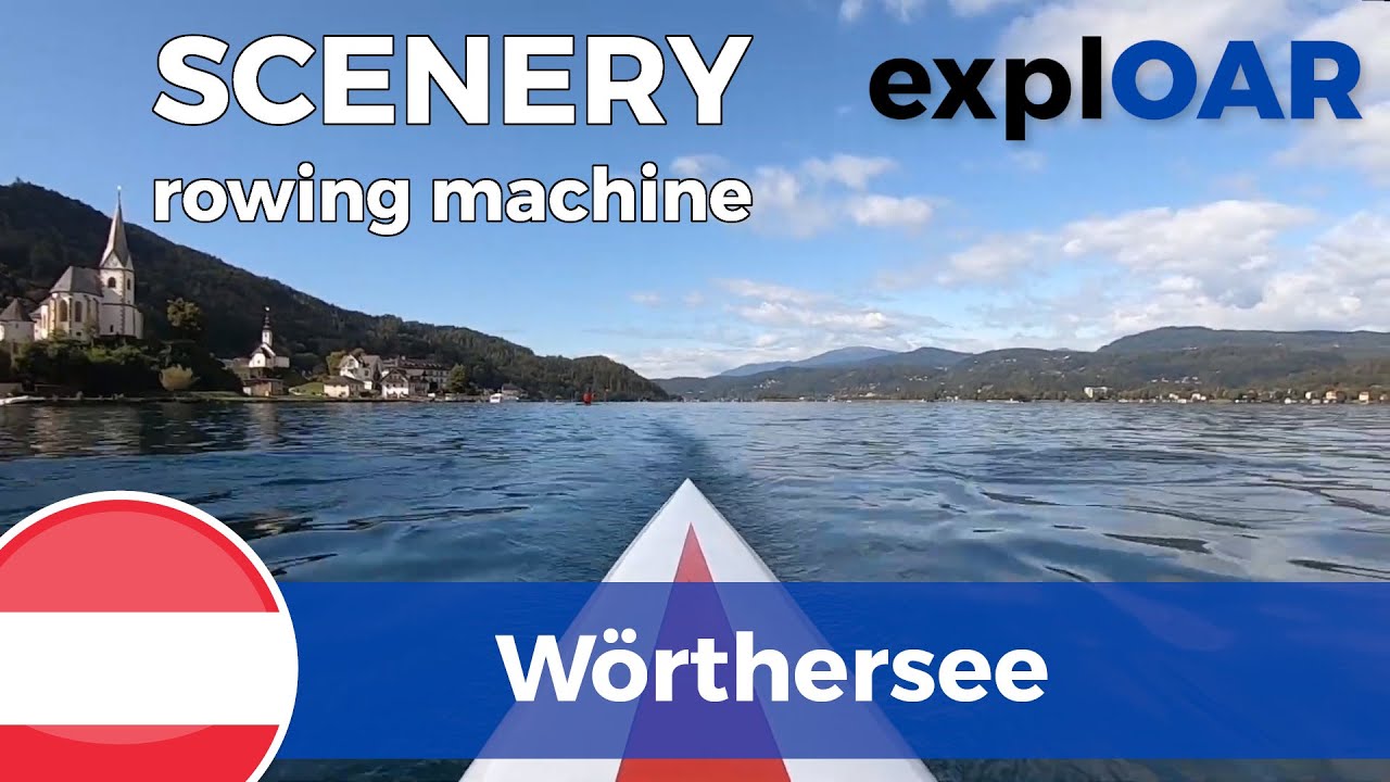 Wörthersee - Lake Wörth - Austria - indoor rowing scenery POV on-board
