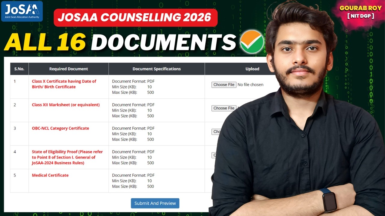 🚨DOCUMENTS Required for JOSAA Counselling 2026✅ | JOSAA Counselling Procedure 2026 | JOSAA 2026