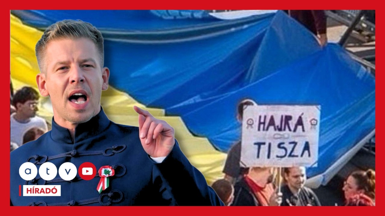 Magyar Péter: Orbán Viktor csempészett ukrán zászlót a nemzeti menetbe