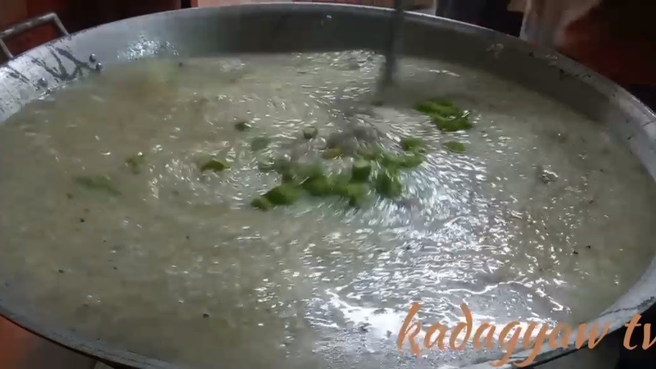 Aroscaldo para sa 90 katao..isang kawa at isang kaldero..Lugaw recipe..