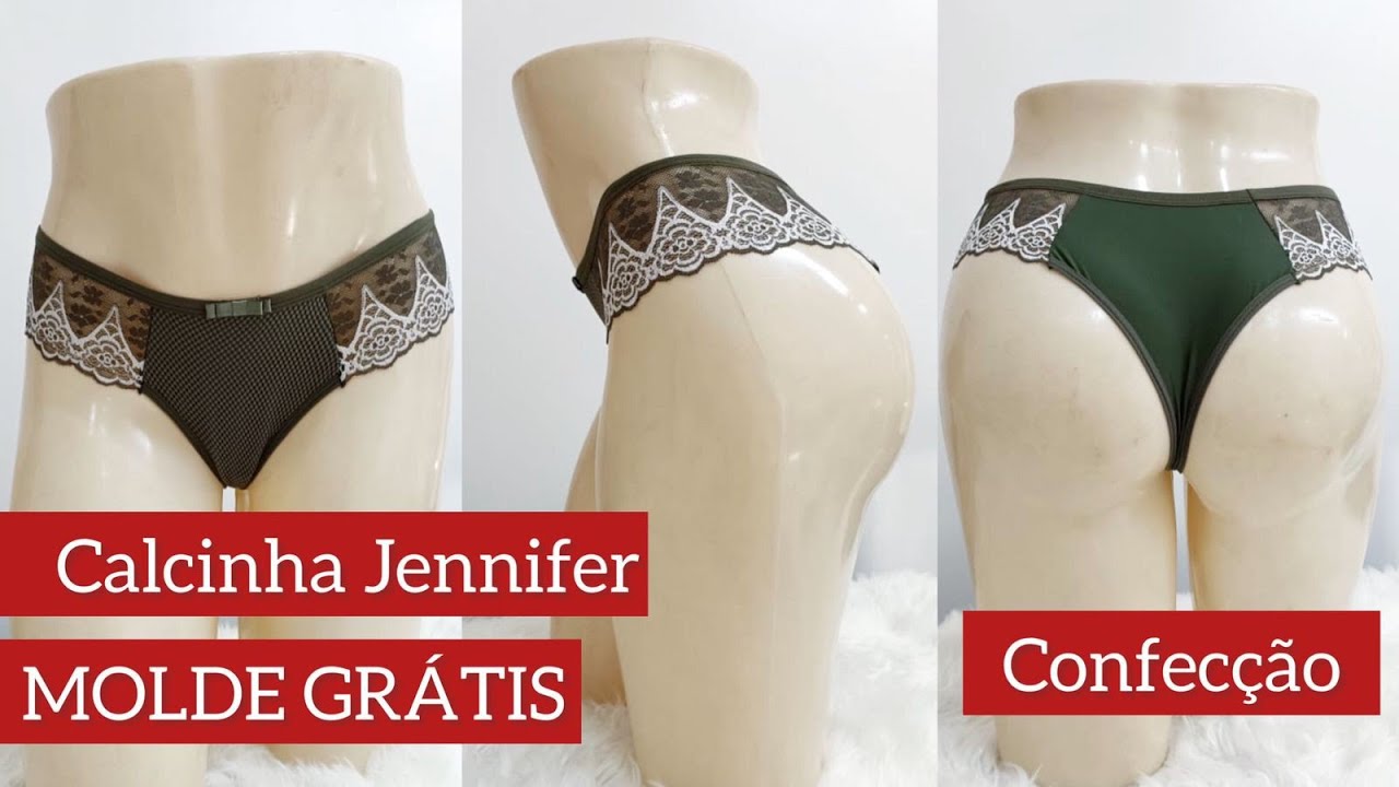 MOLDE GRÁTIS Calcinha Jennifer #confeccao #lucienenunes
