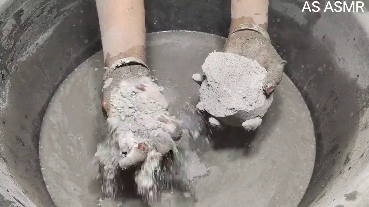 Asmr - Super soft dusty sand cement dry water 💦 crumbling 🤤 satisfying video 😴