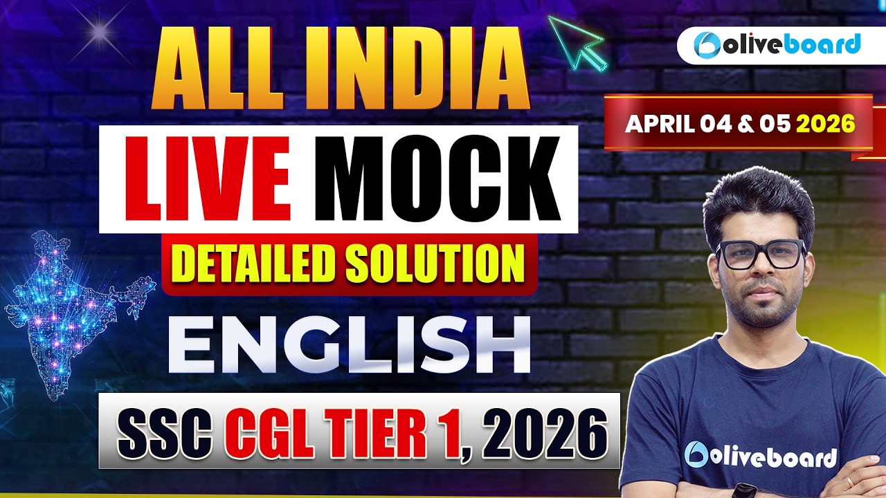SSC CGL Tier 1 English Mock Test 2026 | 6 April LIVE Solution & Questions | SSC CGL English