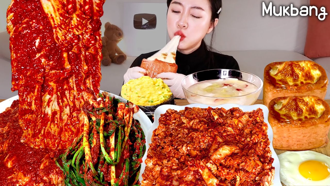 Crazy пряные корейские Kimchi🔥 Паровые яйца, сыр шампа Корейская еда REAL ASMR MUKBANG