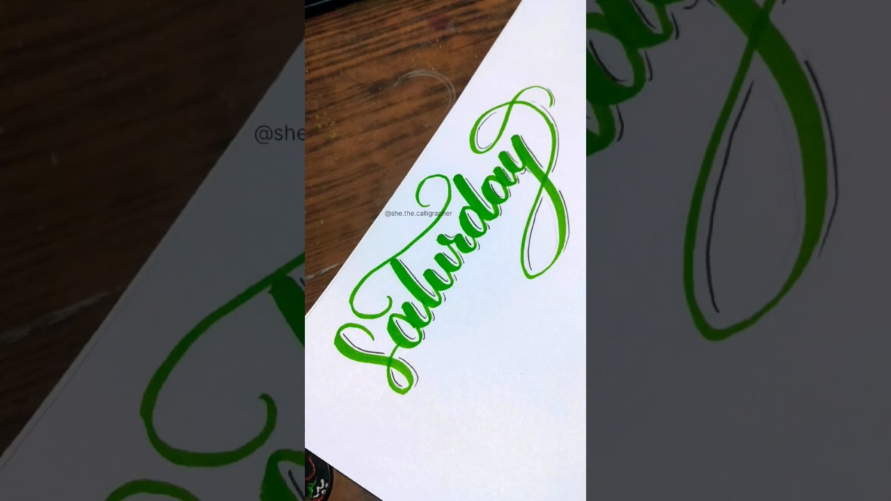 Calligraphy with Shadow 🤩 #calligraphytutorial #calligraphyforbeginner #shortsindia #letteringideas