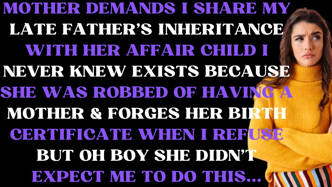 Mother demands I share my late father's inheritance with her affair child I never knew exists becaus