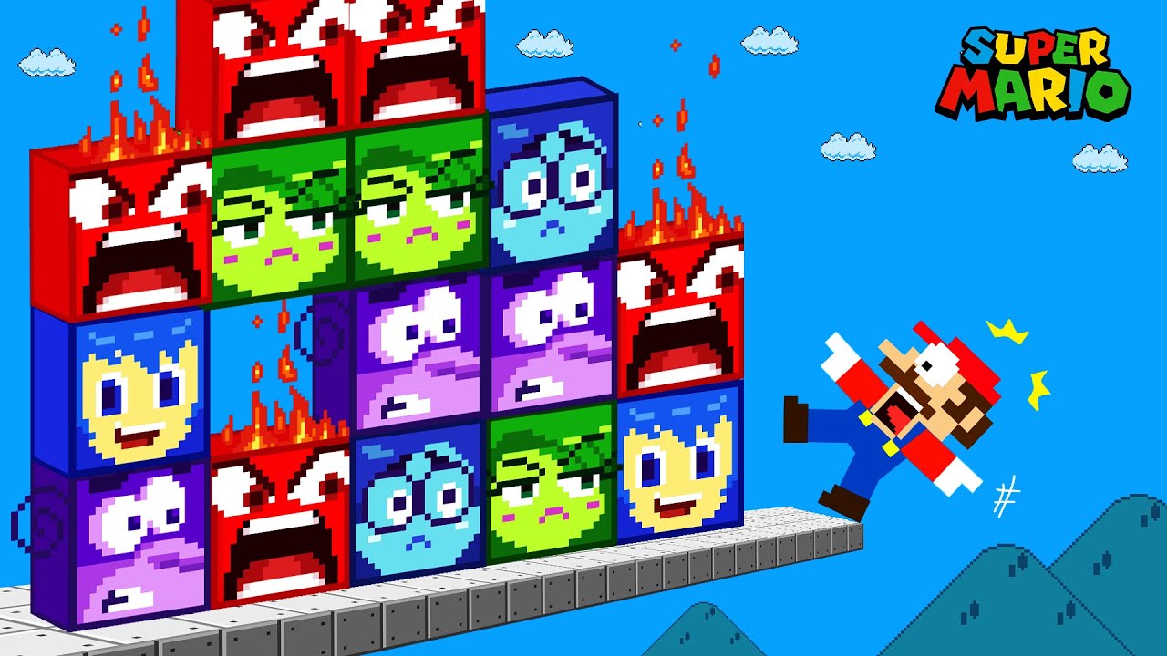 Finish the pattern? Mario DON'T FALL off Inside Out Blocks Maze