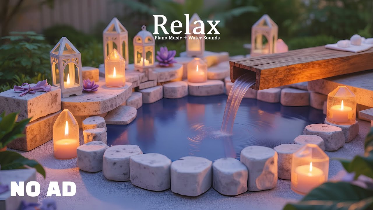 Soothing Water Sounds & Healing Music for Insomnia Relief, Calm Thoughts and Deep Night Relaxation