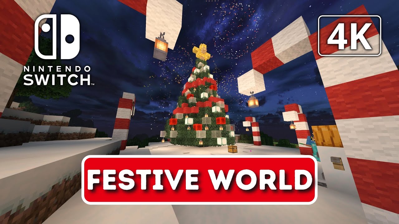 MINECRAFT FESTIVE WORLD FULL GAME | Nintendo Switch | 4K 60FPS | No Commentary