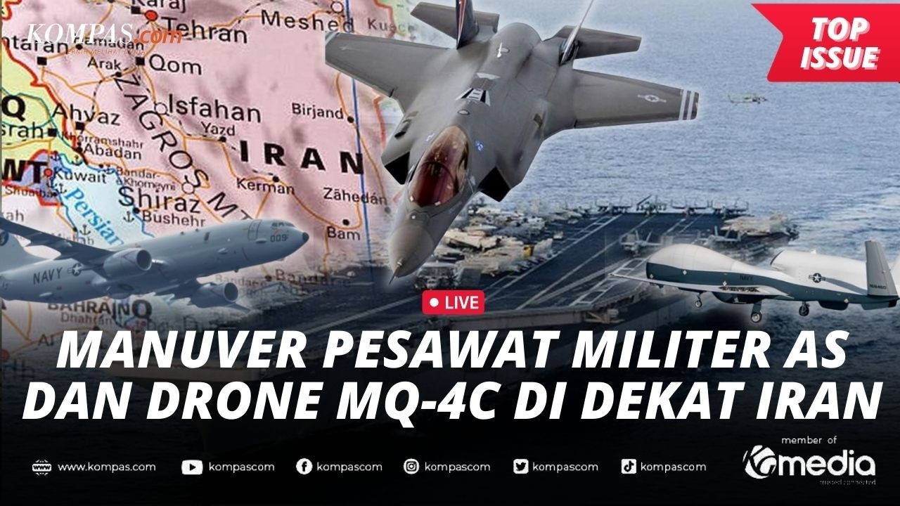 [LIVE] - Pesawat Tempur AS dan Drone MQ-4C Trito Bermanuver di Dekat Iran