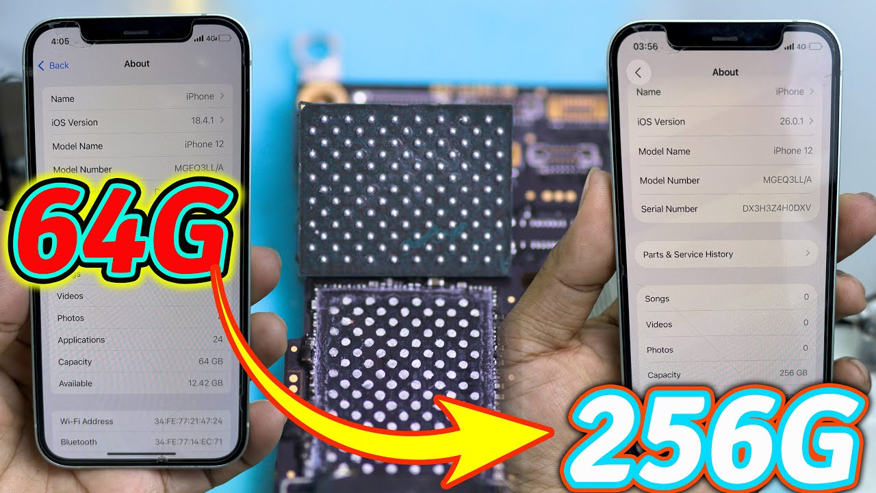 iPhone 12 Upgrade Storage 64G To 256G | Memory Explainedt #NANDUpgrade #StorageUpgrade #TechDIY
