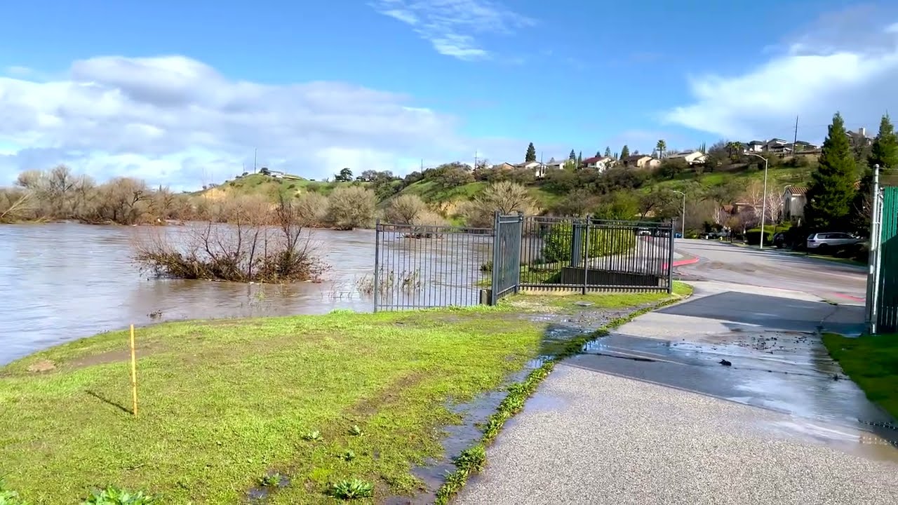 Salinas River near Villa Del Rio Apartments after flooding, Paso Robles, California