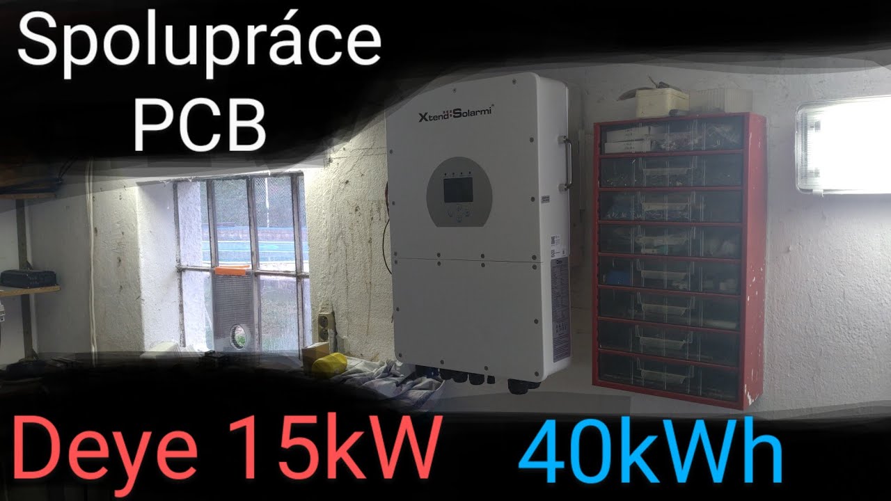 Měnič Deye 15kW, úložiště 40kWh, spolupráce PCB