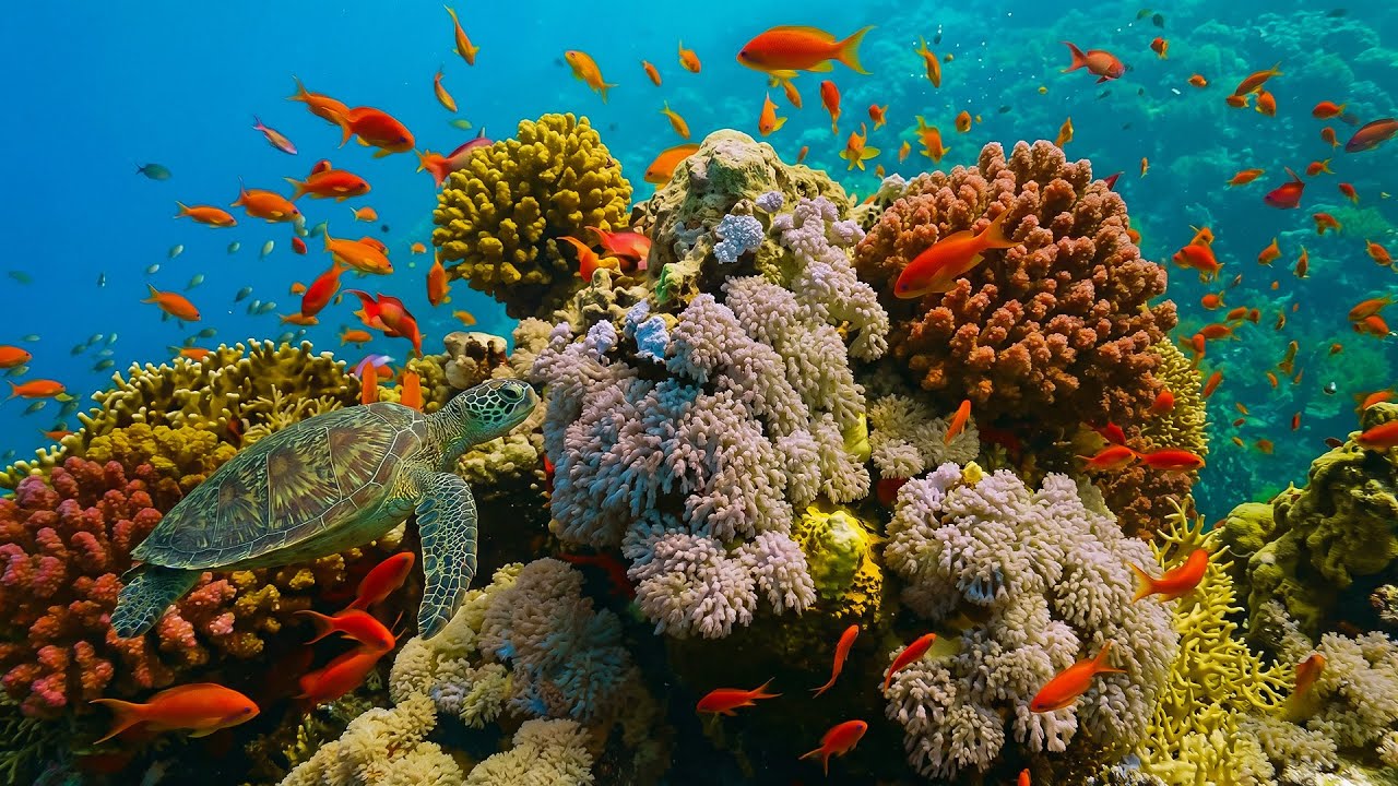 Deep Sleep 4K HDR Ocean Escape – Rainbow Marine Life 🐠 Peaceful Underwater Scenery & Night Ambience