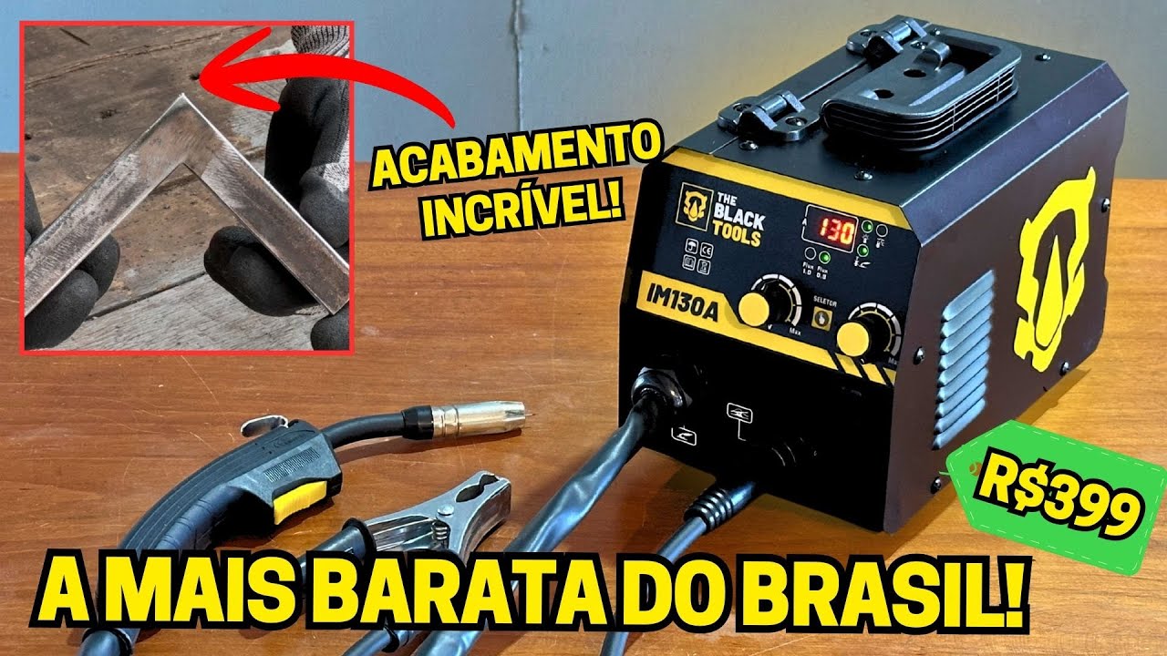 Testei a Solda MIG SEM GÁS mais barata do Brasil! Maquina de Solda Black Tools IM130A