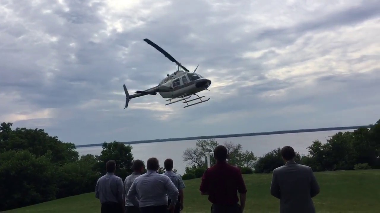 Wedding Party Helicopter Arrival