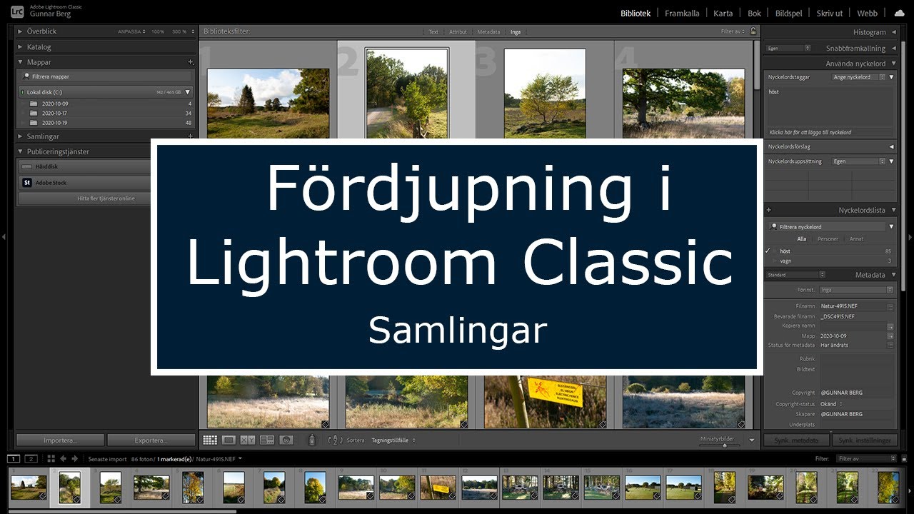 F&ouml;rdjupning i Lightroom Classic del1- samlingar (Svenska)
