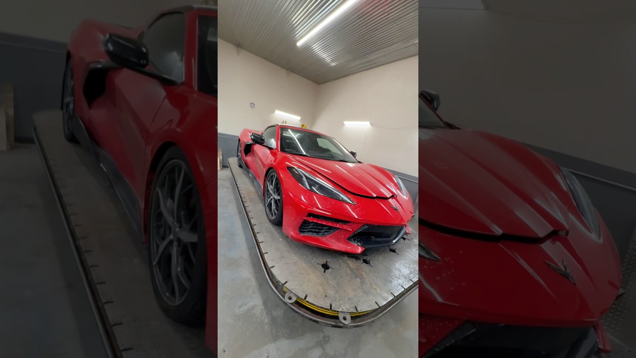 Corvette C8. Frame damage. #salvage #automobile #salvagerebuilds #collision #autobodyrepair