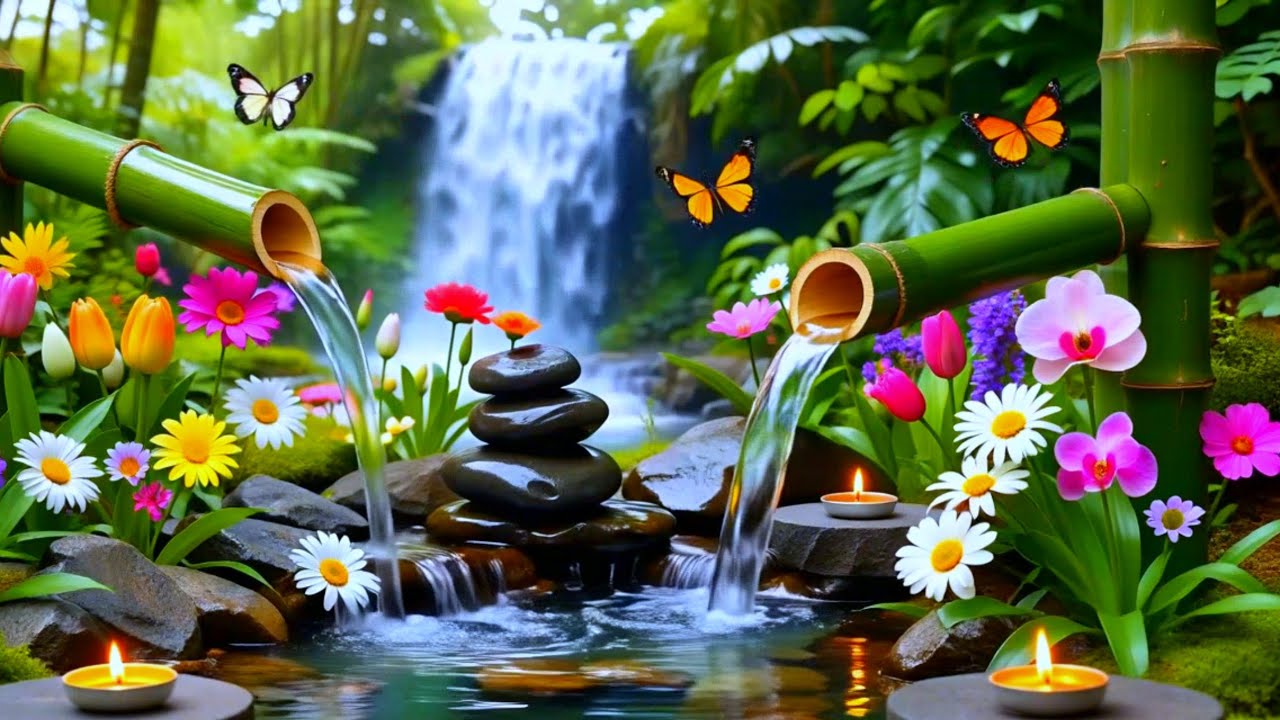 Deep Sleep Music 🌙 Relaxing Piano & Bamboo Water Sounds for Anxiety & Insomnia Relief
