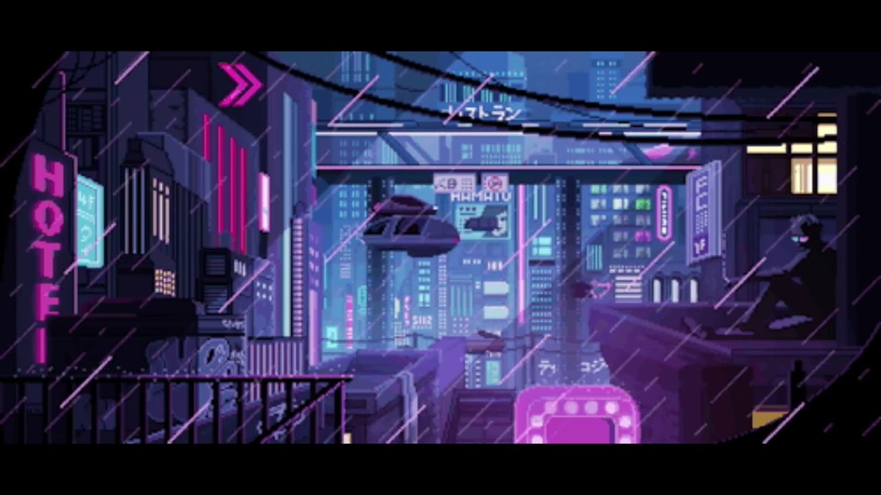🔴Rain and relaxing music* City ​​lights