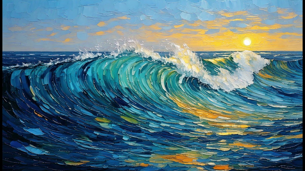 5-Hour 4K Frame TV Art | Majestic Ocean Waves | Blue Horizon Wallpaper | WLPR GLLRY