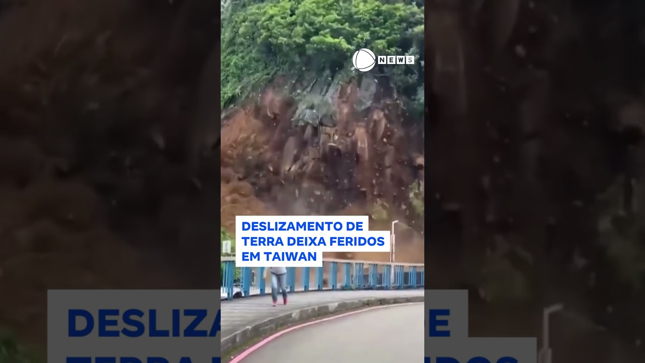 Deslizamento de terra deixa feridos em Taiwan 📲 #RecordNews #Shorts