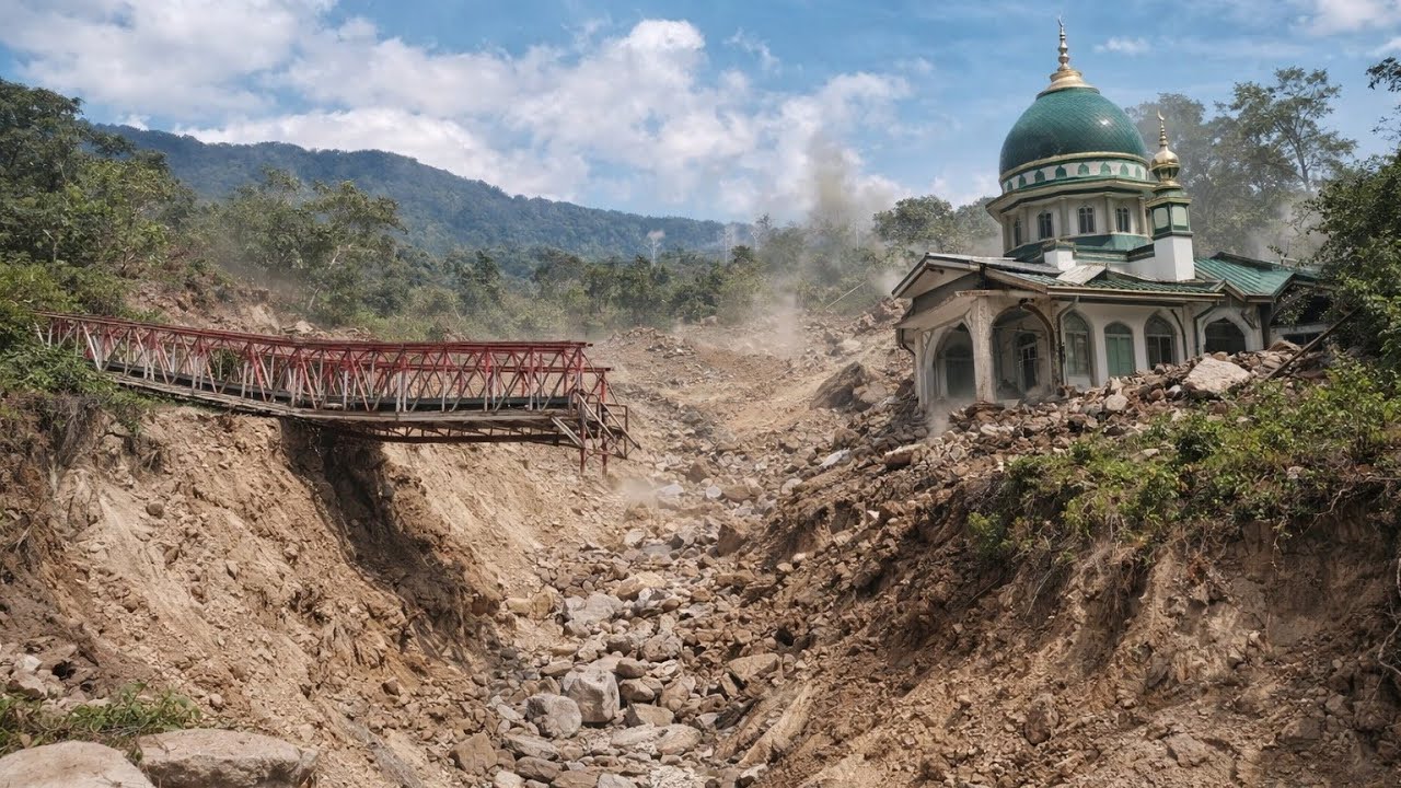 MENGERIKAN‼️LONGSOR BESAR MENGHANCURKAN JEMBATAN DAN MUSHOLA DI NAGARI BAYUA TANJUNG RAYA MANINJAU
