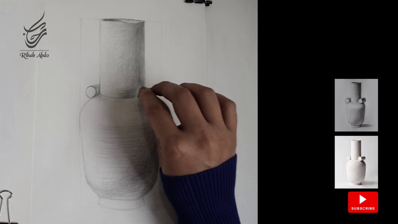 رسم وتظليل الجرة (تمرين الطبيعة الصامتة 2) - Still Life