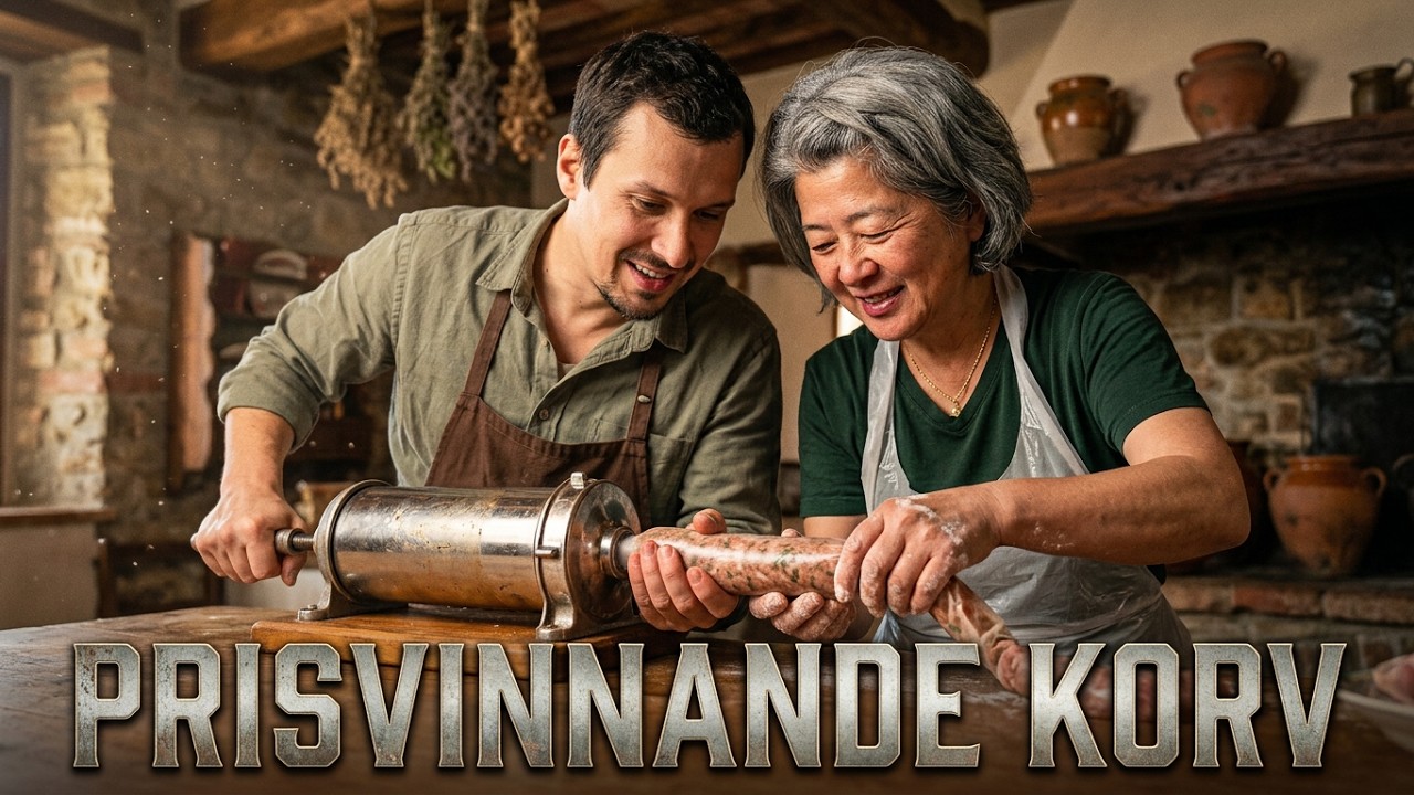 PRISVINNANDE ITALENSK KORV PÅ SVART GRIS