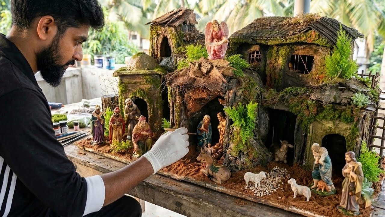 ഗ്രേച്ചിയോ style പുൽക്കൂട്  ഉണ്ടാക്കിയാലോ | Italian Christmas Crib | Nativity | Malayalam
