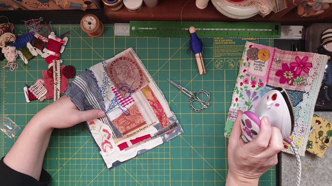 #slowstitchcollab7  Sarah's piece finished - Starting Rachel's