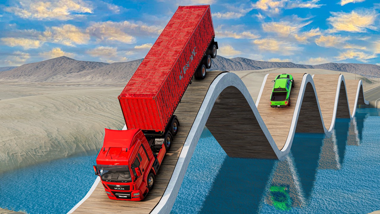 Cars vs Roller Coster Bridge #2 Challenge Ends in Total Destruction!