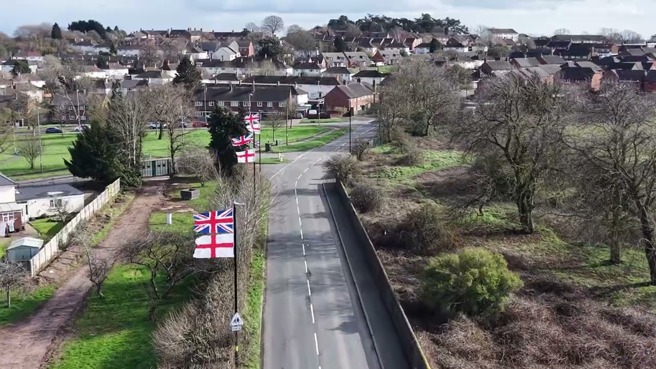 New flags over Bartley Green resaviour Birmingham 