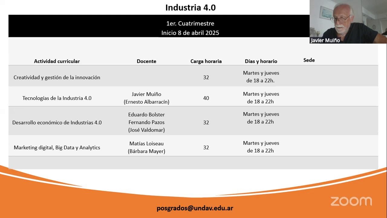 Charla informativa Posgrados Tecnolog&iacute;a y Administraci&oacute;n