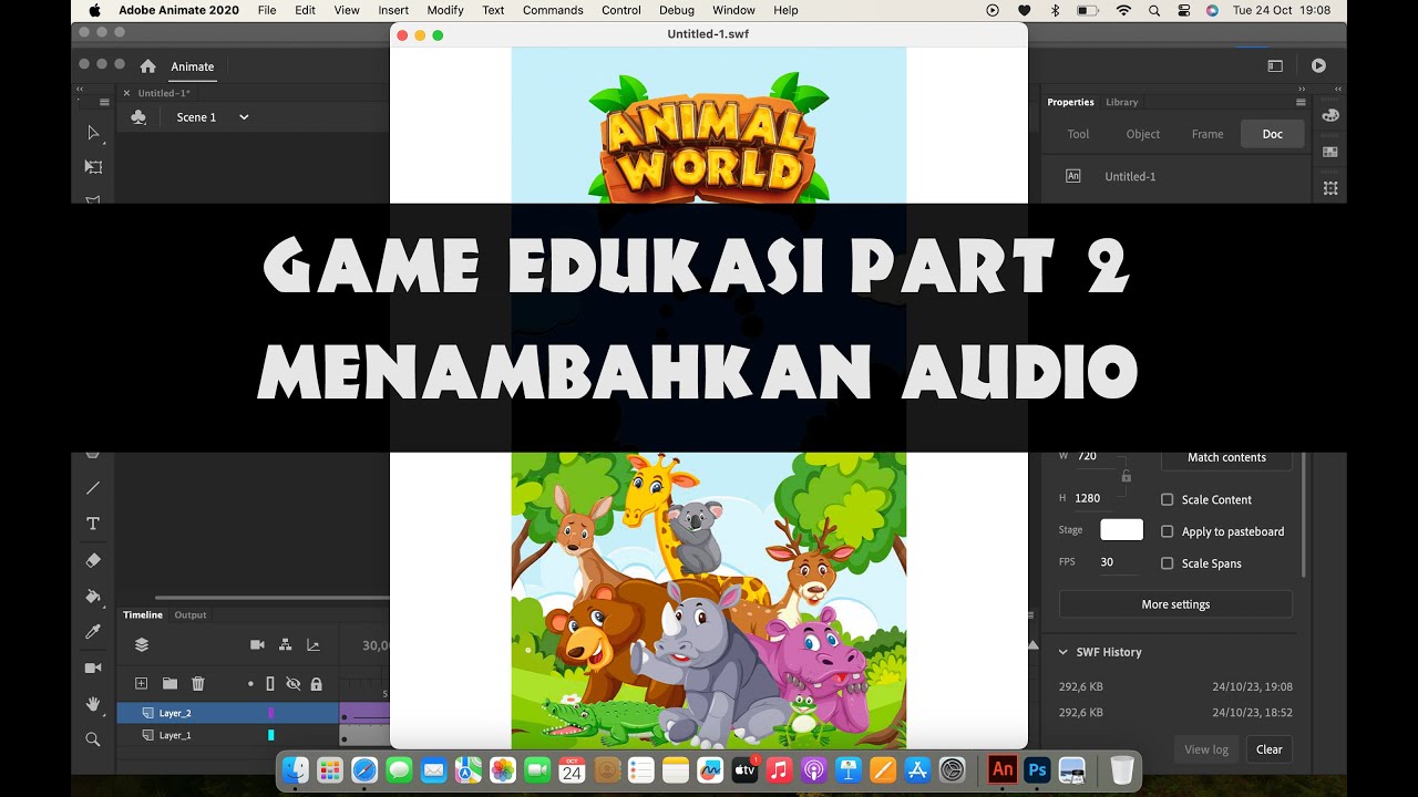 Menambahkan audio pada game edukasi menggunakan aplikasi Adobe Animate