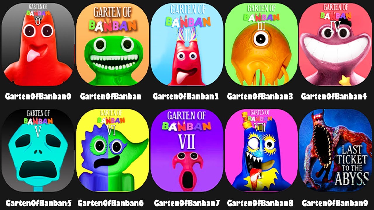 Garten of Banban 0,1,2,3,4,5,6,7,8,9 Full Games Comparison,Garten of Banban 9 Mobile Full Gameplay
